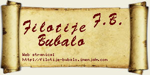 Filotije Bubalo vizit kartica